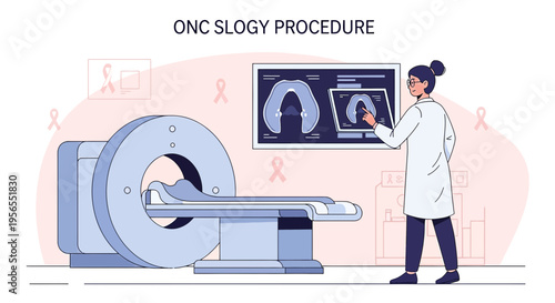 Doctor Analyzing CT Scan Results for Oncology Procedure