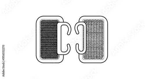Minimalist flat design buckle fastener icon symbol vector isolated on white background