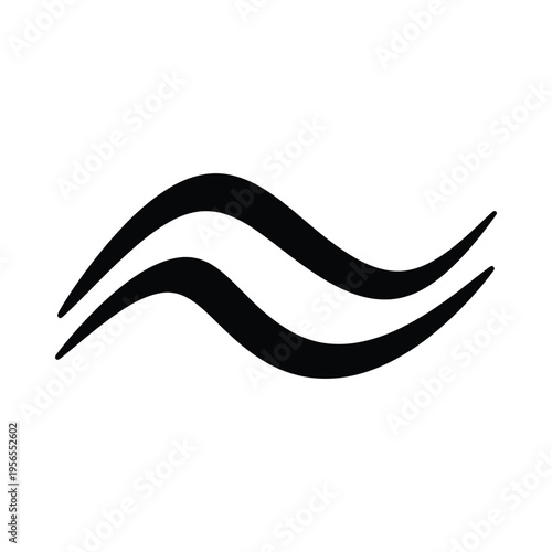 Abstract black and white wave lines, minimalist design, smooth curves, modern and elegant pattern