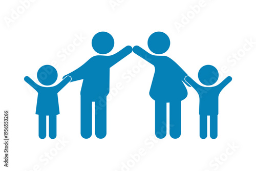 Happy family icon silhouette vector illustration isolated flat style.together,take care of each other
