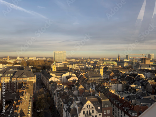Aerial view of Dusseldorf c...