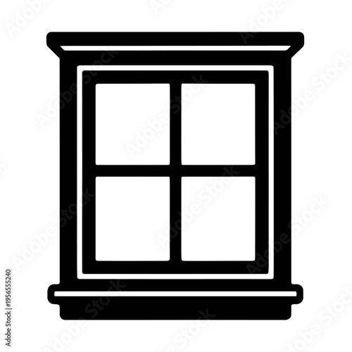 Window Vector Icon - Classic Symbol for Home, House and Architecture