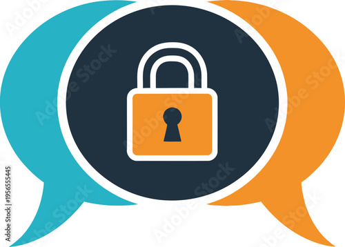 Secure communication and private chat concept