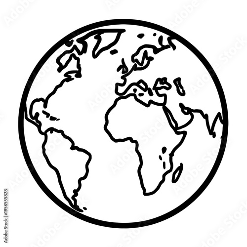 World Map Globe Vector Illustration - Earth and Global Ecology Concept