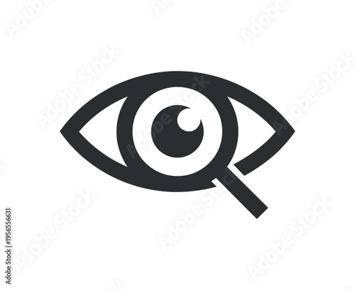 Eye Magnifying Glass Research Observation Detail Focus Insight Vision Concept Minimalist Icon