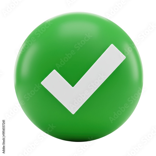 Free Download Green circle with white check mark isolated on transparent background - GFXLoad