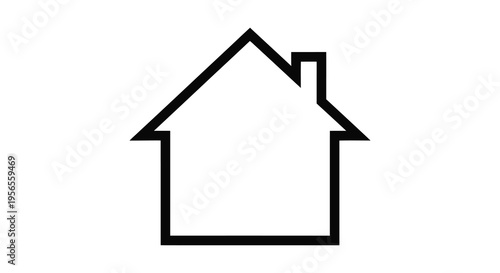 Simple black outline of a house minimalist design silhouette