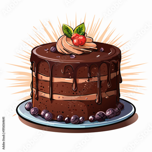 Saftiger Schokoladenkuchen im dunklen Food-Fotografie Stil