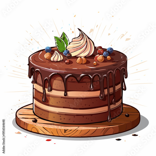 Saftiger Schokoladenkuchen im dunklen Food-Fotografie Stil