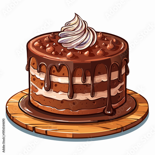 Saftiger Schokoladenkuchen im dunklen Food-Fotografie Stil