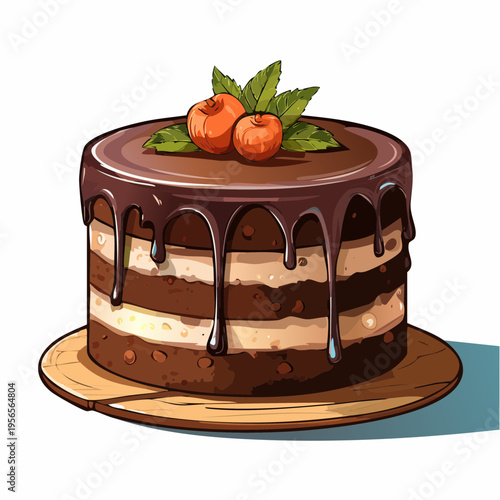 Saftiger Schokoladenkuchen im dunklen Food-Fotografie Stil