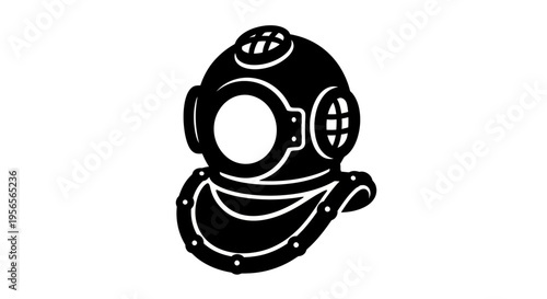 Black and white diving helmet