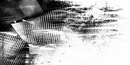 An abstract black and white grunge background features a cold nature pattern with old water texture and gray art illustration