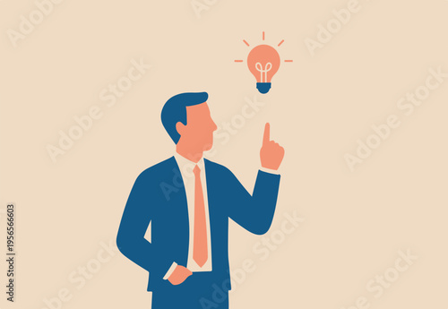 Final thoughts, conclusion or summary of all study topics, thinking about solutions, result, outcome or opinion from business case study concept, businessman with lightbulb idea of final thoughts.