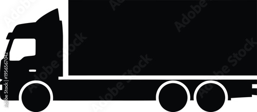 Black silhouette of a large truck