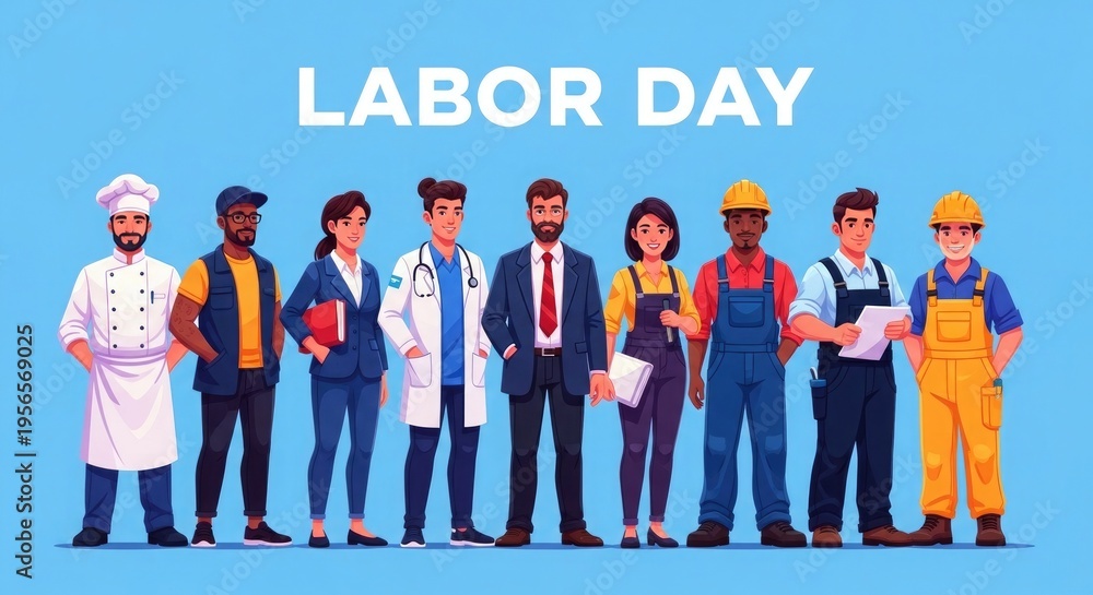 Fototapeta premium Celebrating labor day with diverse workers