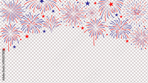 USA Patriotic Fireworks Border American Independence Day Celebration Background