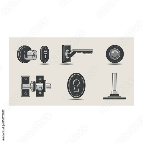 Collection of Modern and Antique Door Handles and Knobs