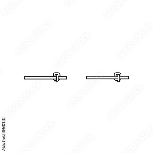 Two Parallel Horizontal Bars with Nuts, Minimalist Icon