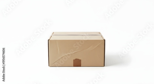 Delivery package box isolated on white background, logistics concept, clean and minimal