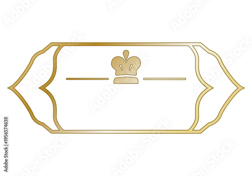 Marco decorativo dorado con silueta de corona y bordes ornamentados