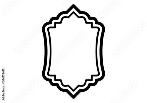 Marco decorativo de estilo oriental con borde doble de color negro