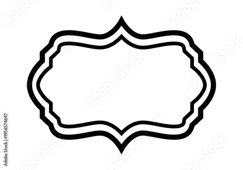 Marco decorativo de estilo retro con borde doble de color negro