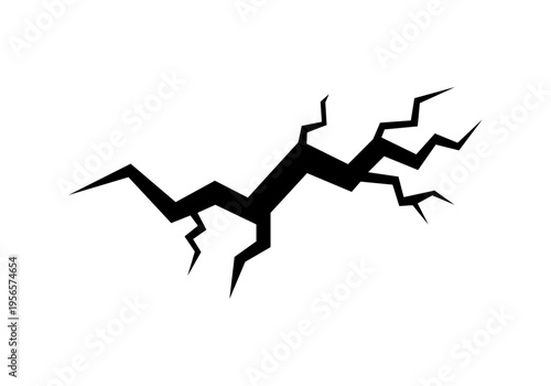 Grieta de color negro con ramificaciones