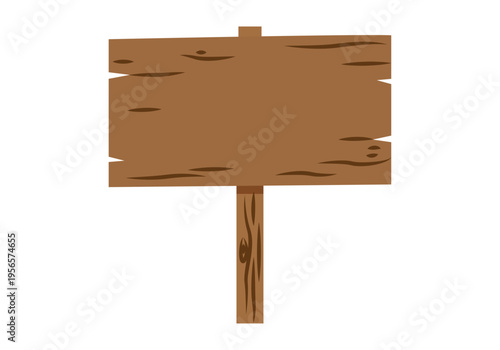 Letrero de madera rústico vacío sobre un poste