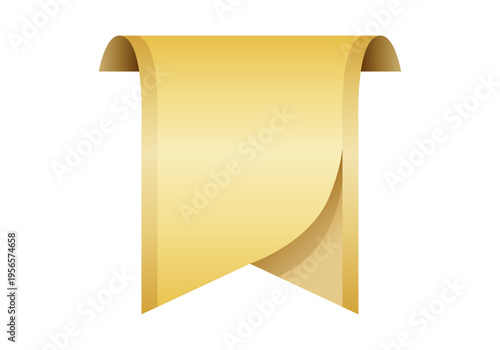 Cinta de estandarte dorado con bordes doblados