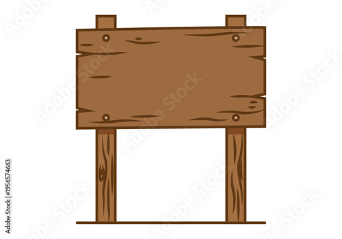 Letrero de madera rústico vacío con dos postes
