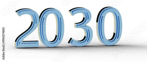 Stylish 2030 graphic, perfect for futuristic themes, technology, and New Year concepts. Ideal for websites, presentation