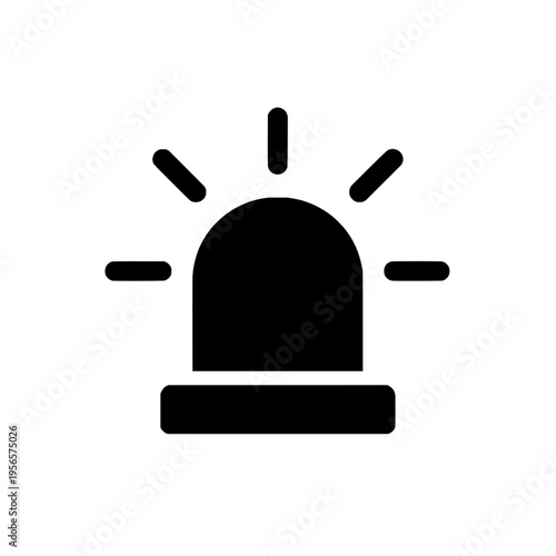 Black siren light icon