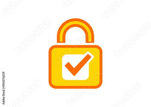 lock with a check mark flat icon
Vector flat icon, isolated on white background