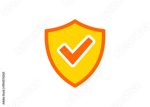 shield with a check mark flat icon
Vector flat icon, isolated on white background