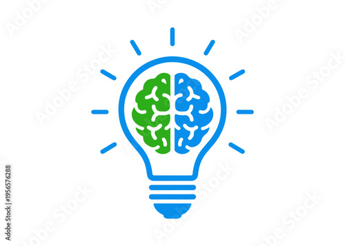 light bulb with a brain flat icon
Vector flat icon, isolated on white background