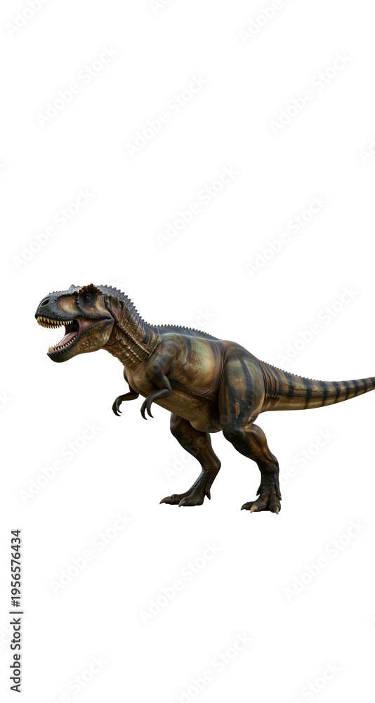 Fototapeta premium Dynamic Tyrannosaurus Rex Illustration in Studio Setting