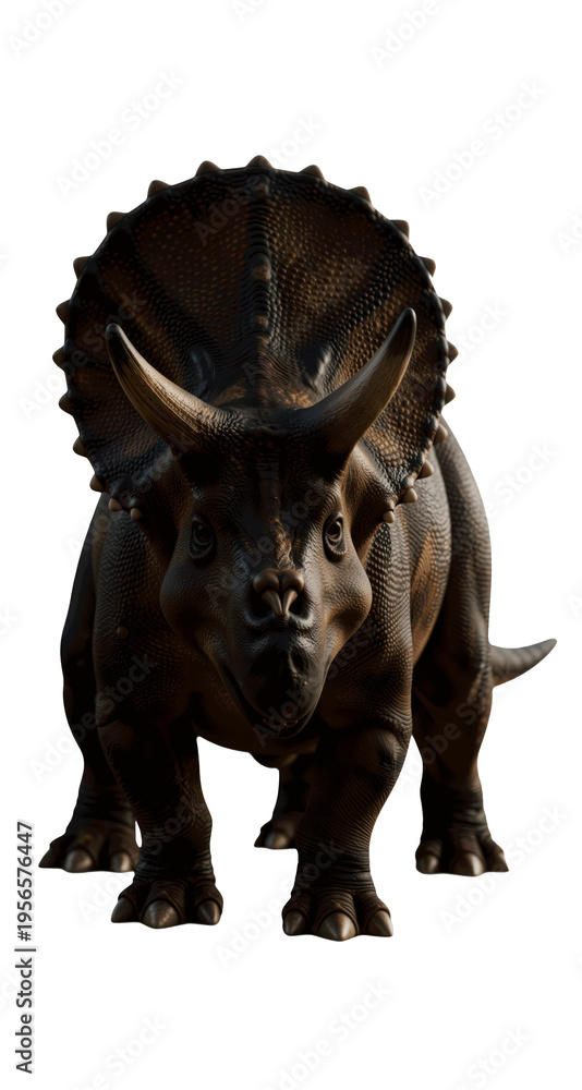 Fototapeta premium Realistic Triceratops Illustration Design for Wildlife Studio Style