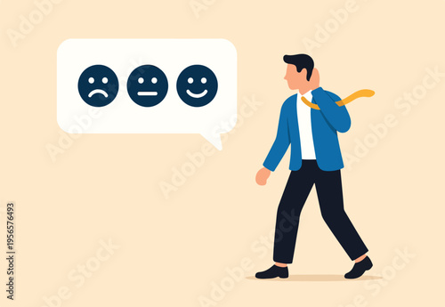 Listening to feedback, criticize message, customer advice or hearing client response, communication or answer, seek feedback concept, businessman listen to customer social media feedback expression