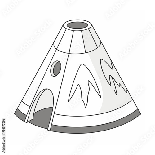 Tipi Tent with Abstract Design Illustration