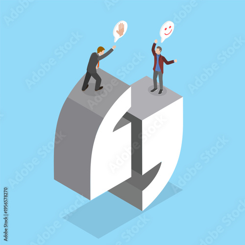 3D Isometric Flat Vector Illustration of Communication, A Visual Representation Of Information Flow In Organizations