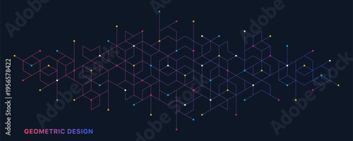 Abstract vector background with simple geometric figures and dots. Graphic design element and polygonal shape pattern