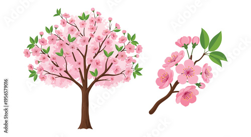 Delicate pink cherry blossoms bloom on branches showcasing a vibrant spring scene with a dark silhouette high quality professional detailed modern