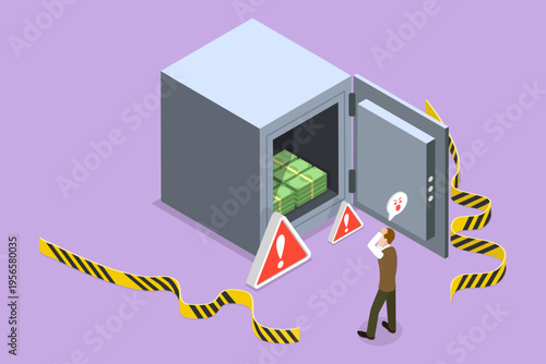 3D Isometric Flat Vector Illustration of Emergency Fund, Funds Reserved For Unexpected Expenses