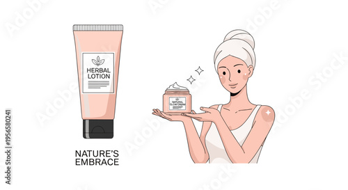 Woman applying body lotion in spa towel with soft warm lighting for skincare advertising