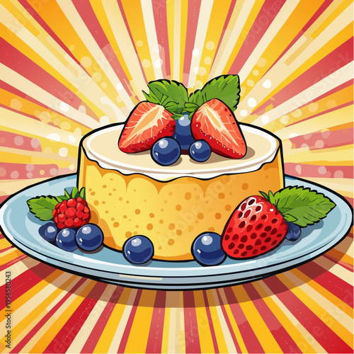 Cremiger Cheesecake mit frischen Beeren und natürlichem Licht