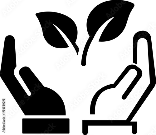 Plant in hand icons set. Hands holding Insurance sign. Leaf, sprout, cultivation, germinating, grow, tree, garden symbol. Hand holding plant flat and line style - stock vector. See . isolated on trans