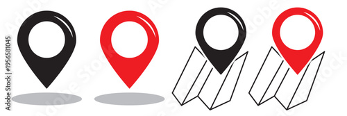 Map pin icon set. Location marker icon. Pin location icon vector illustration. GPS pointer with white background EPS10