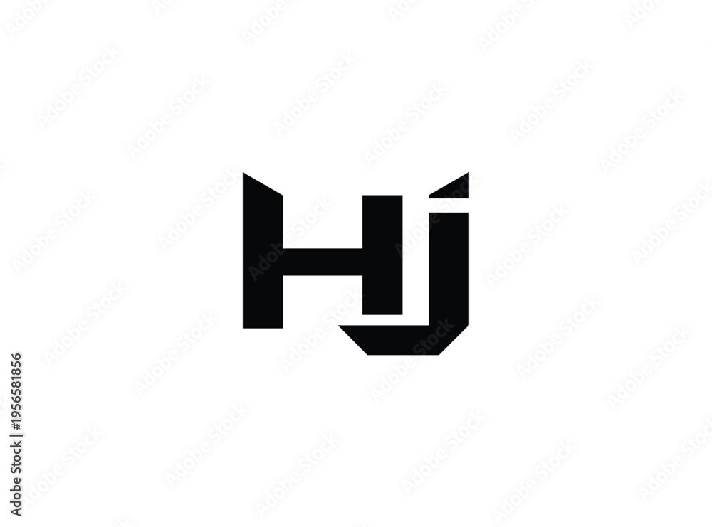 Fototapeta premium Modern stylish abstract letter hj logo design for business branding