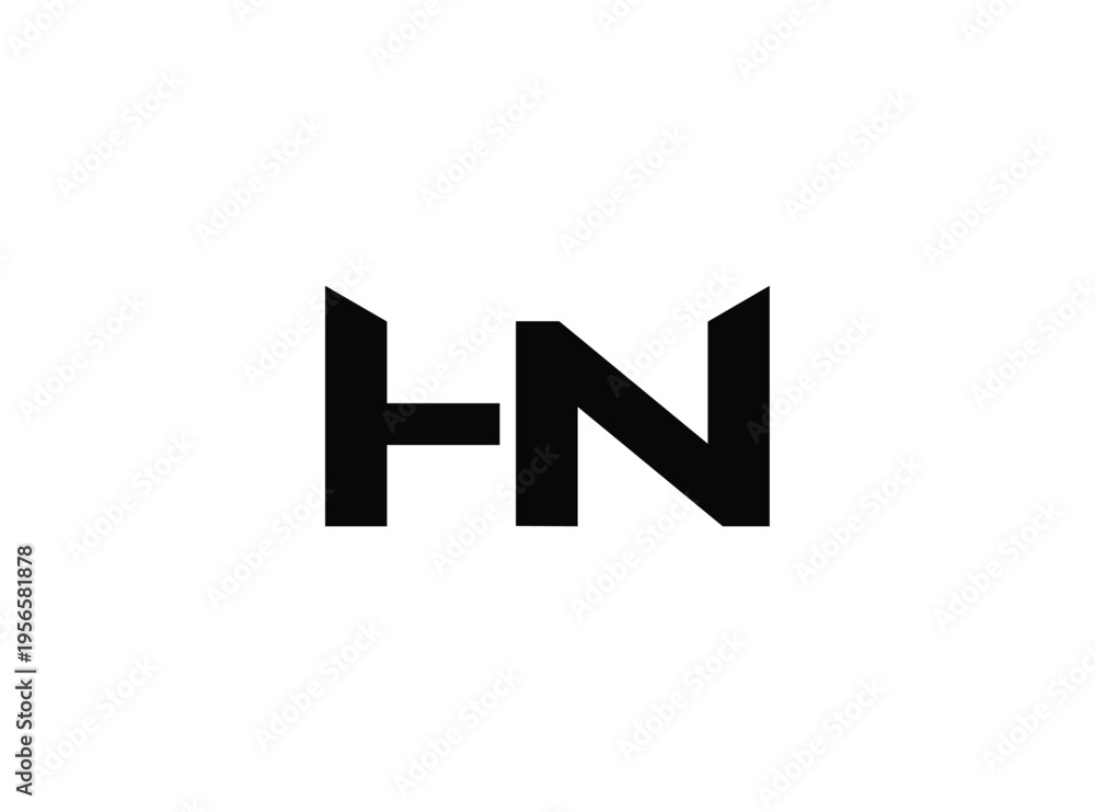 Obraz premium Modern stylized letter h and n logo design element